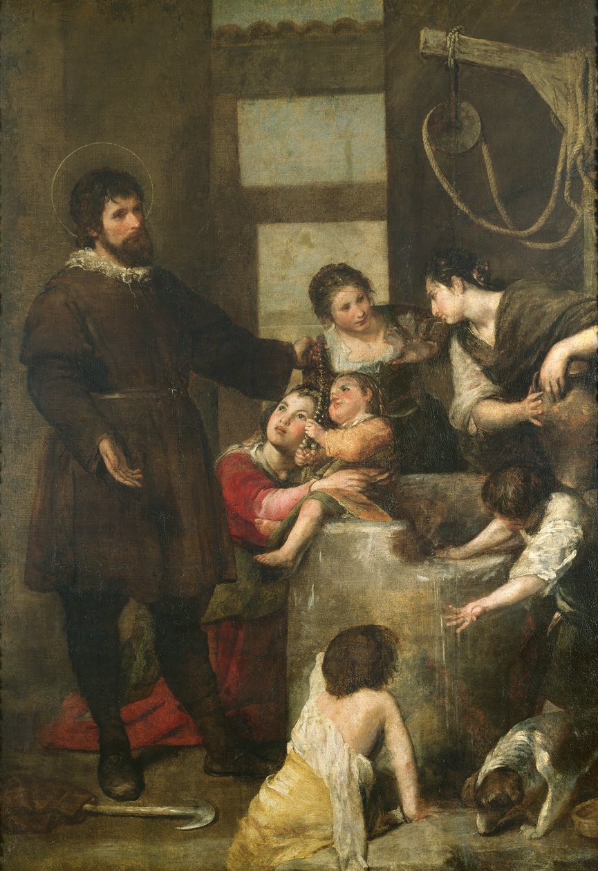 Szent Izidor megment egy kútba esett gyermeket, 1646-48 alkotó: Alonso Cano