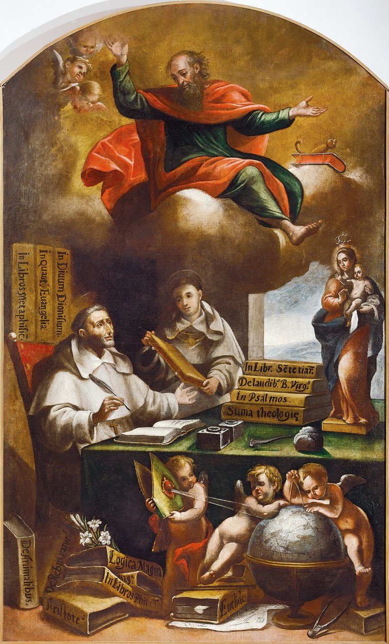 Szent Pál megjelenik Nagy Szent Albertnek és Aquinói Szent Tamásnak, Alonso Antonio Villamor (1661-1729). San Esteban kolostor, Salamanca. alkotó: Alonso Antonio Villamor