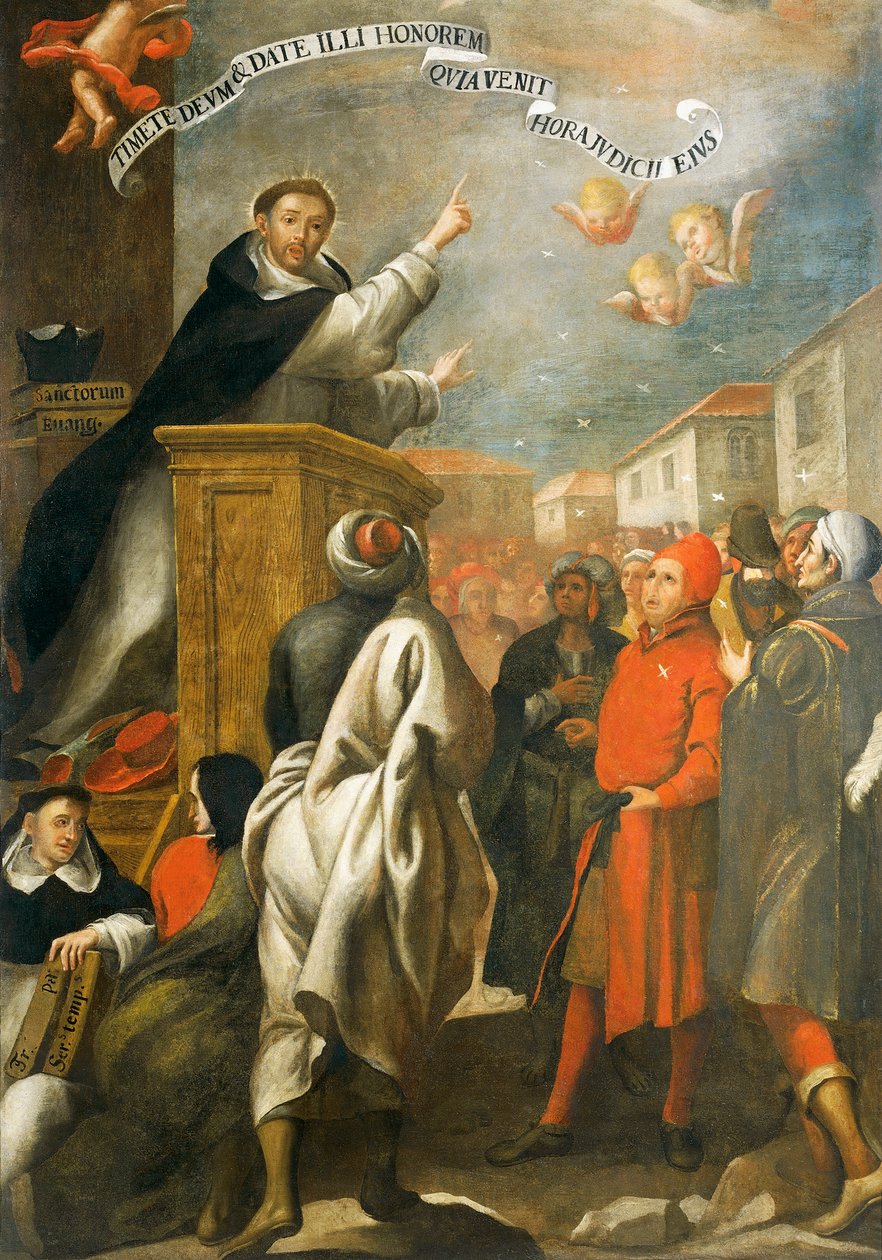 Alonso Antonio Villamor (1661-1729) Szent Vincent Ferrer prédikál a salamancai fiataloknak. alkotó: Alonso Antonio Villamor