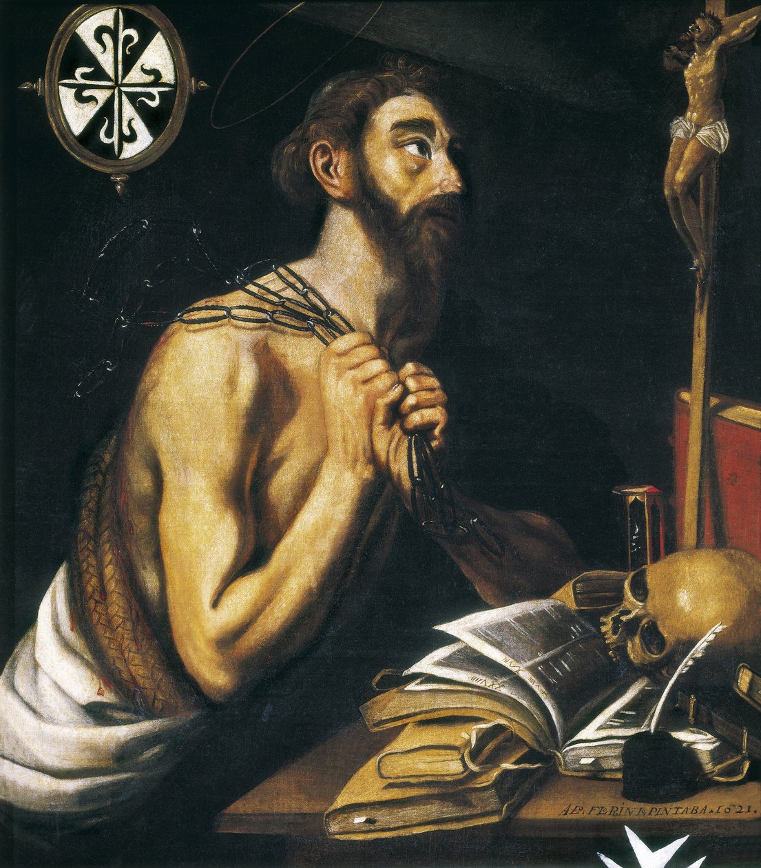 Szent Domonkos bűnbánó. 1621 (olaj, vászon) alkotó: Alonso Florin