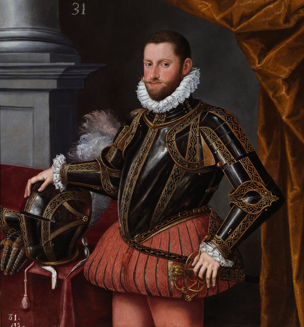 Ausztriai Ernest, a Szent Birodalom főhercege - Ernest osztrák főherceg (1553-1595) portréja, Sanchez Coello, Alonso, School of, c. 1580 - Olaj, vászon alkotó: Alonso Sánchez Coello