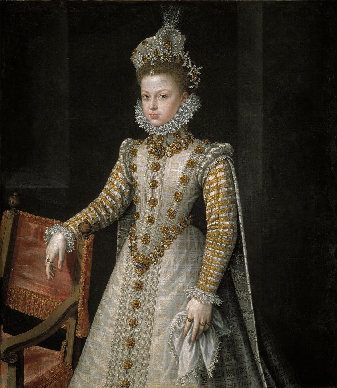 Isabella Claire Eugenie, osztrák – A csecsemő Isabel Clara Eugenia (1566-1633), Sanchez Coello, Alonso (1531-1588) alkotó: Alonso Sánchez Coello
