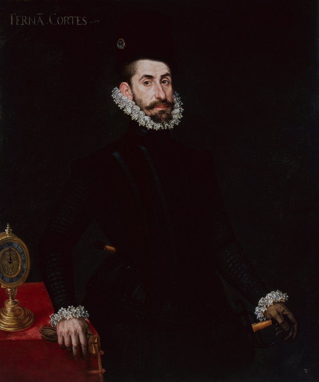 Hernan Cortes portréja (olaj, vászon) alkotó: Alonso Sánchez Coello