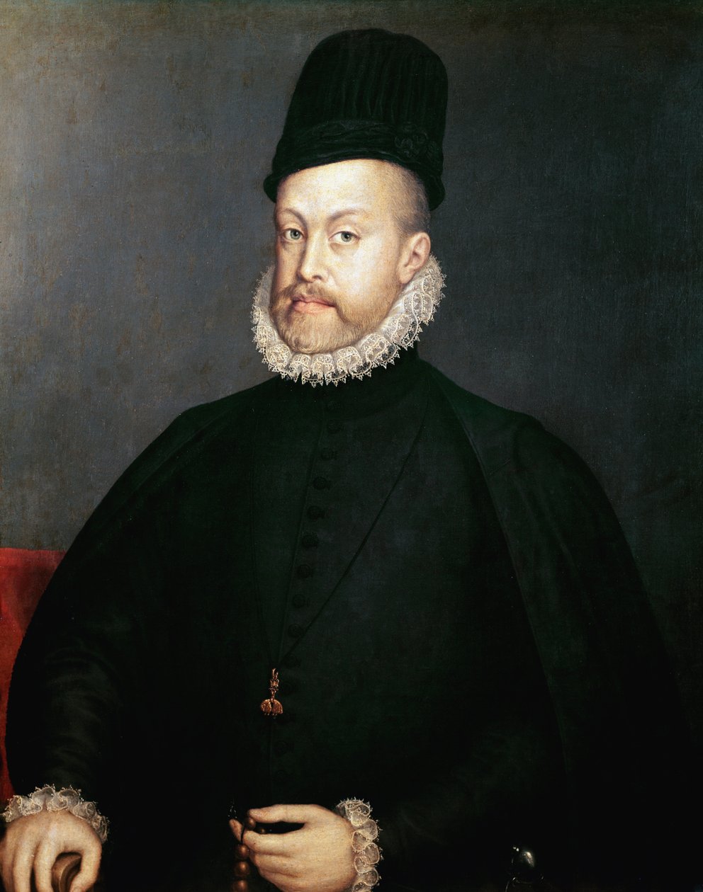 II. Fülöp spanyol király portréja (festmény, 1580 körül) alkotó: Alonso Sánchez Coello