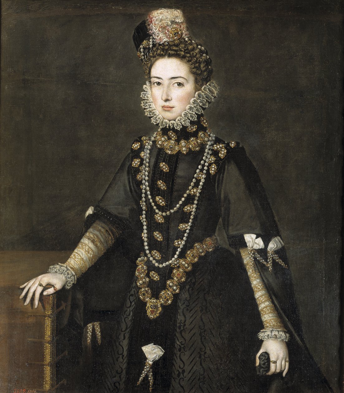 Angolul: Catherine Catherine Micaela of Austria, osztrák hercegnő Catherine Micaela of Austria, Savoya hercegnője alkotó: Alonso Sánchez Coello