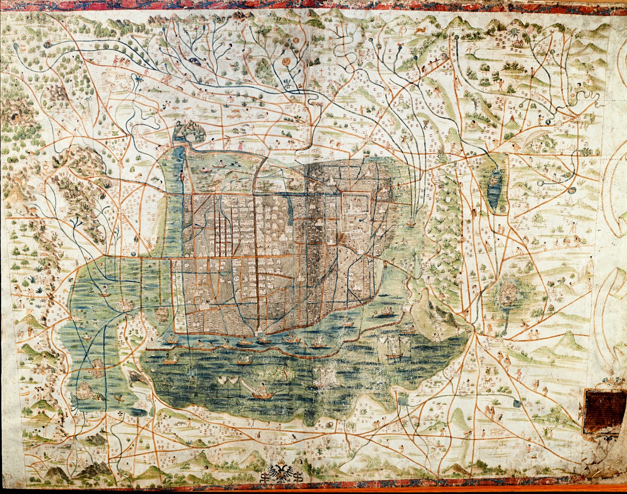 Mexikó térképe (manuscrit alkotó: Alonso de Santa Cruz