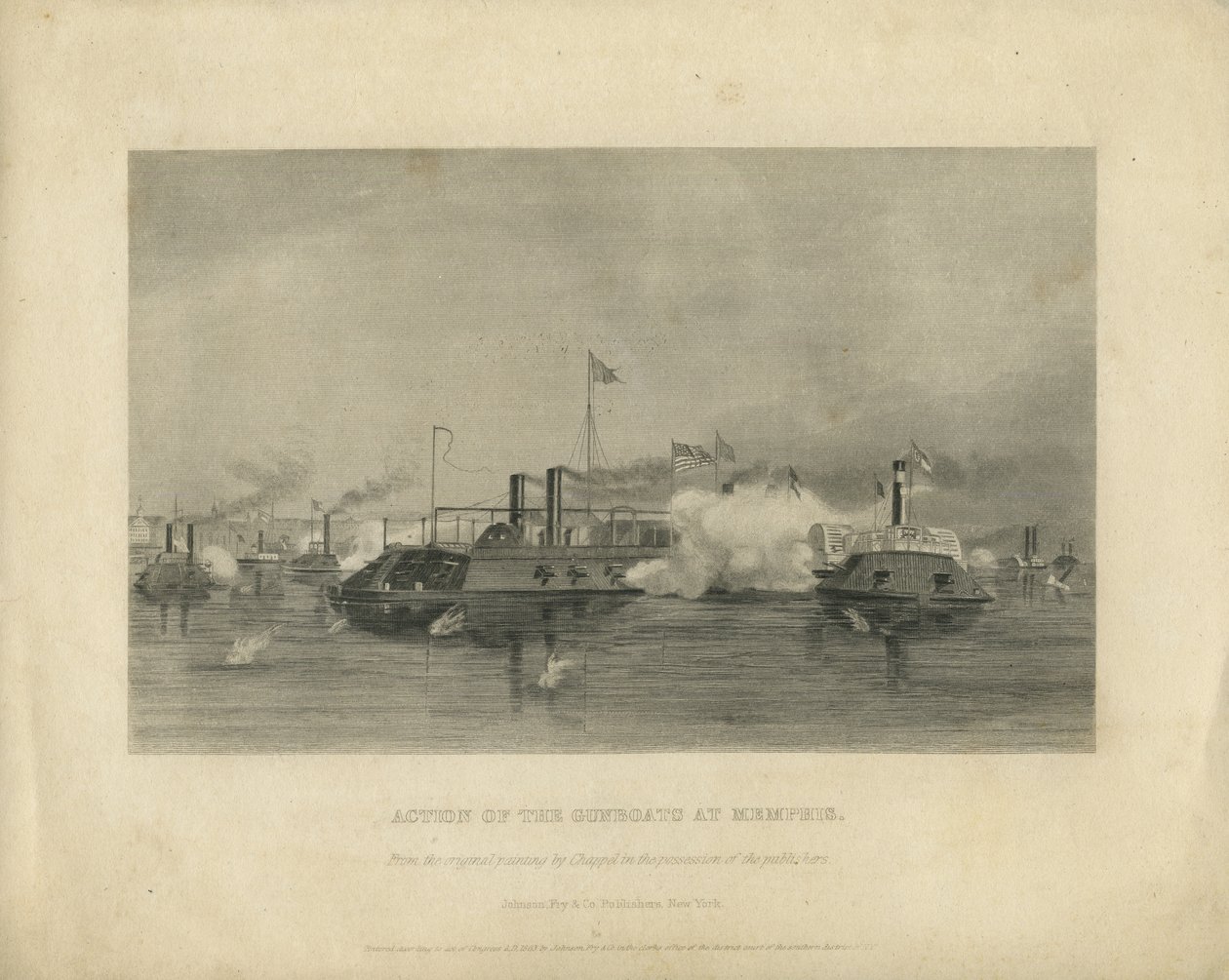 A Gunboats akciója Memphisben, 1865 körül alkotó: Alonzo Chappel