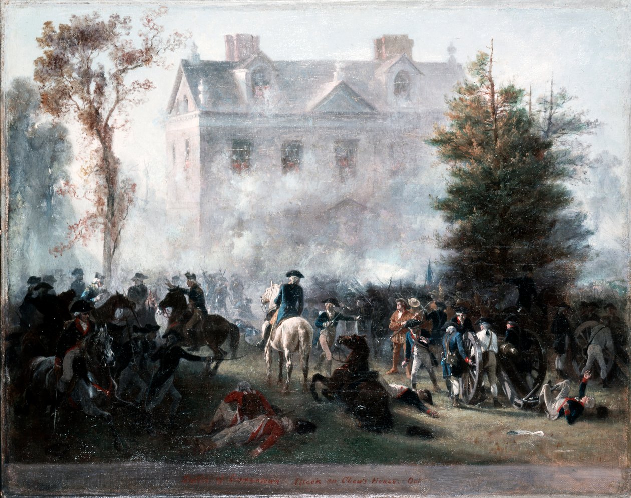 Germantown-i csata, támadás Judge Chews House ellen, 1860 alkotó: Alonzo Chappel