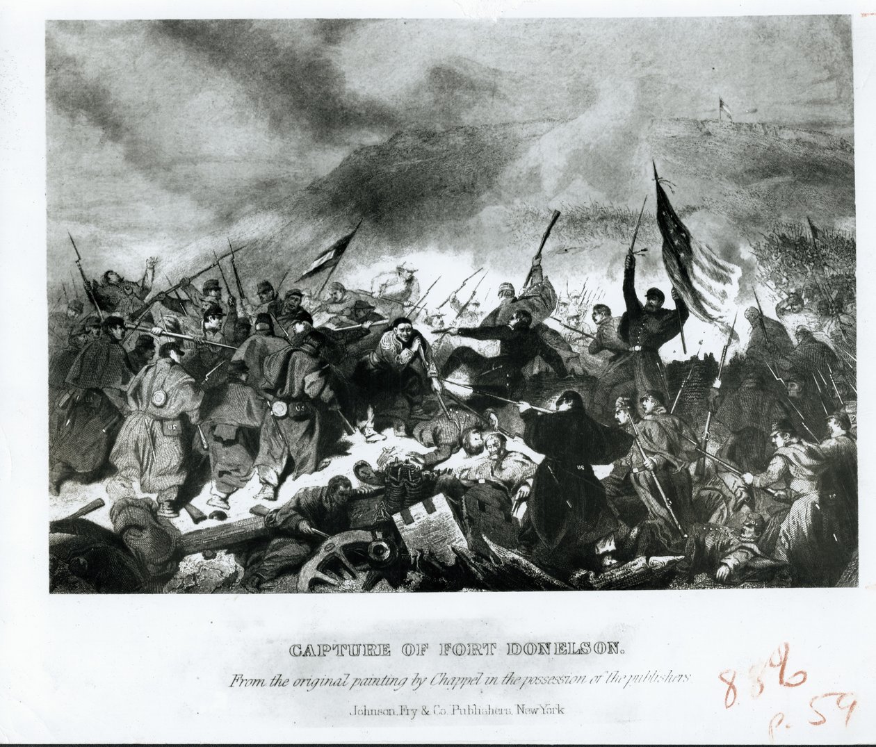 Fort Donelson elfoglalása. alkotó: Alonzo Chappel