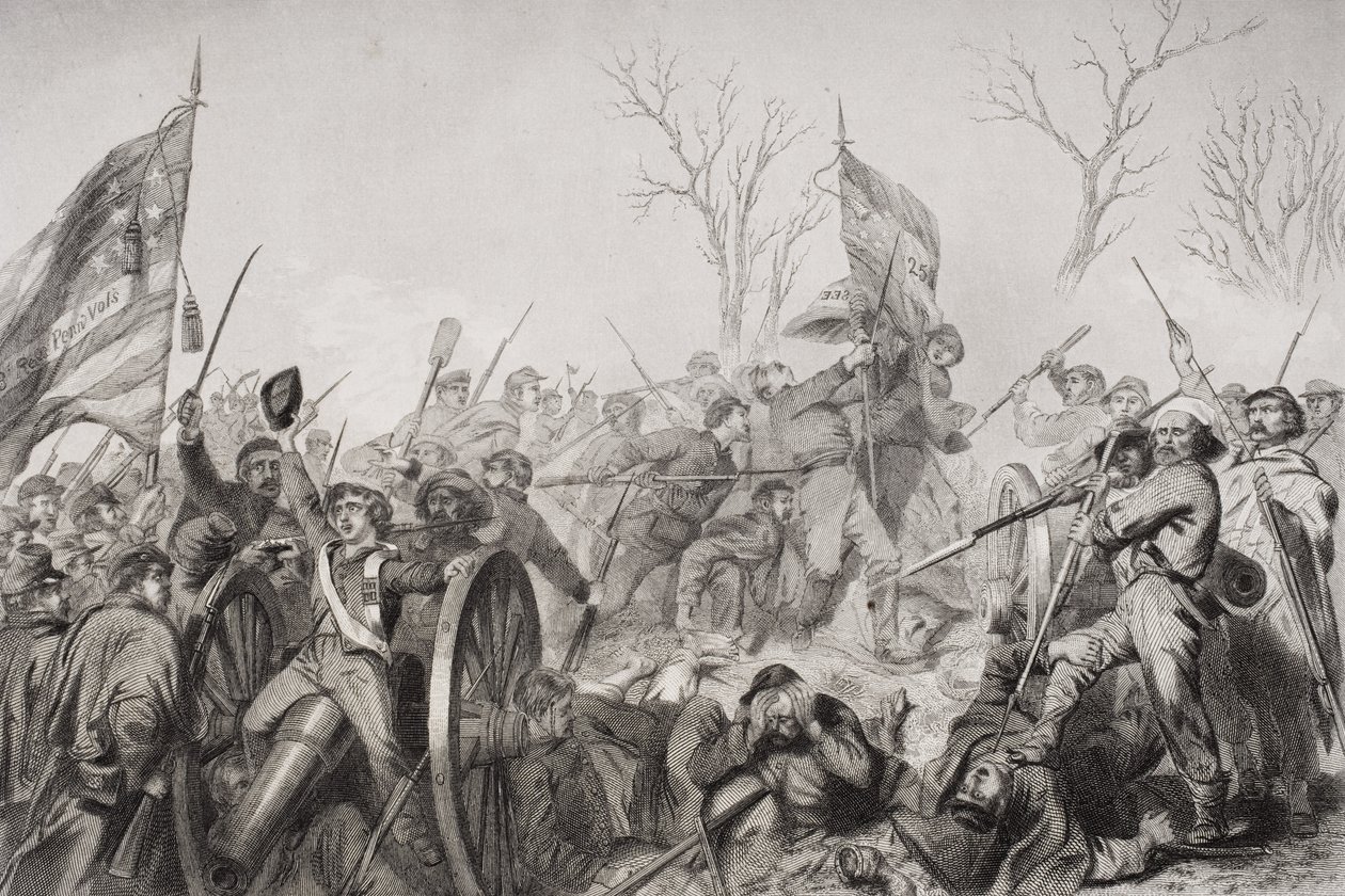 A Konföderáció zászlójának elfoglalása a murfreesborói csatában 1862-ben alkotó: Alonzo Chappel