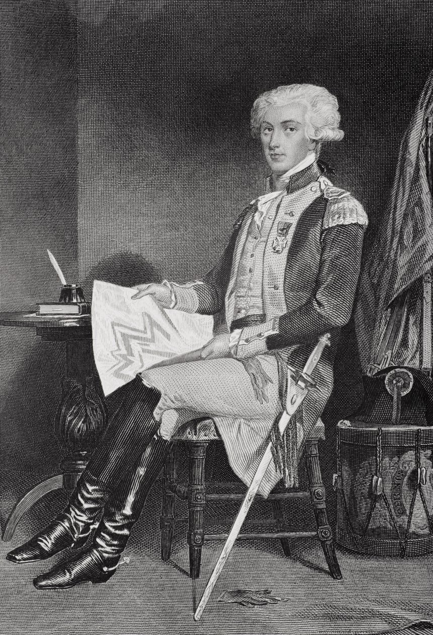 Marie-Joseph-Paul-Yves-Roch-Gilbert Du Motier, La Fayette (vagy Lafayette) márki (1757-1834) portréja alkotó: Alonzo Chappel