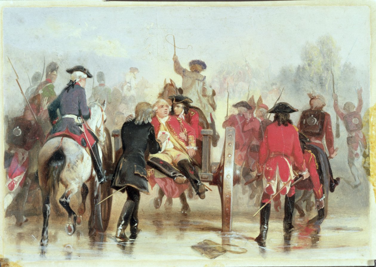Braddocks Retreat 1755. július 9-én, 1865 alkotó: Alonzo Chappel