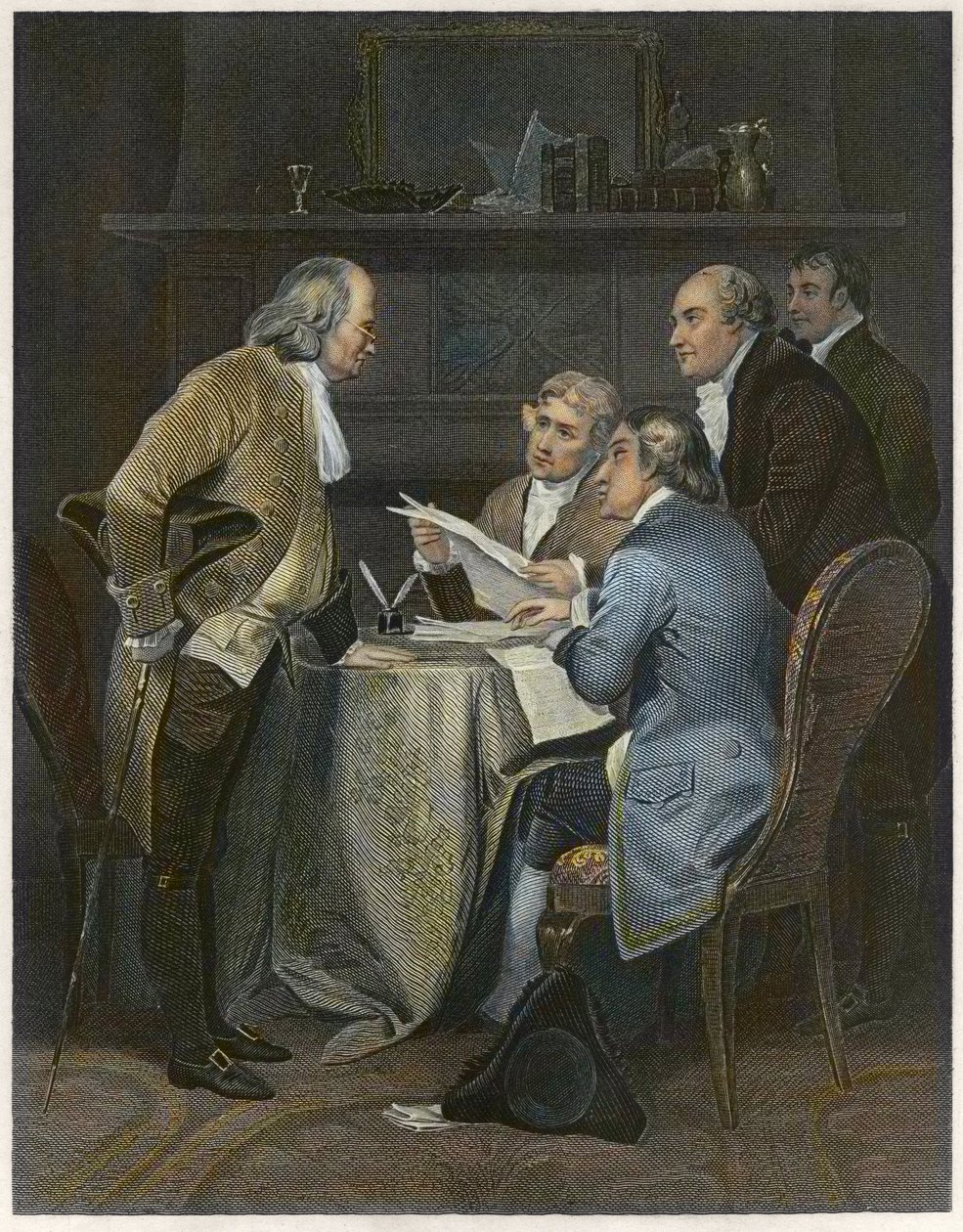 A Függetlenségi Nyilatkozat megfogalmazása 1776-ban alkotó: Alonzo Chappel