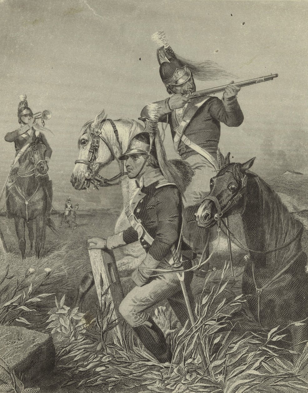 Lee lovassága összecsapása a guilfordi csatában, 1858 alkotó: Alonzo Chappel