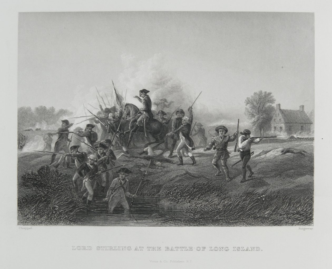 Lord Stirling a Long Island-i csatában, 1776 alkotó: Alonzo Chappel