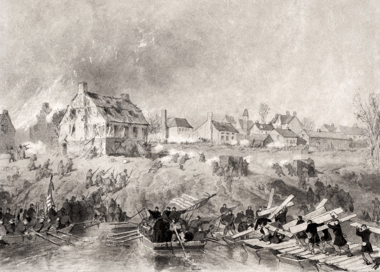A virginiai Fredericksburg elleni támadás a „National History of the War for the Union” című művéből, 1860-as évek alkotó: Alonzo Chappel