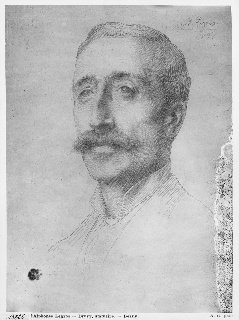 Alfred Drury, 1899 (fekete ólom, papír) alkotó: Alphonse Legros