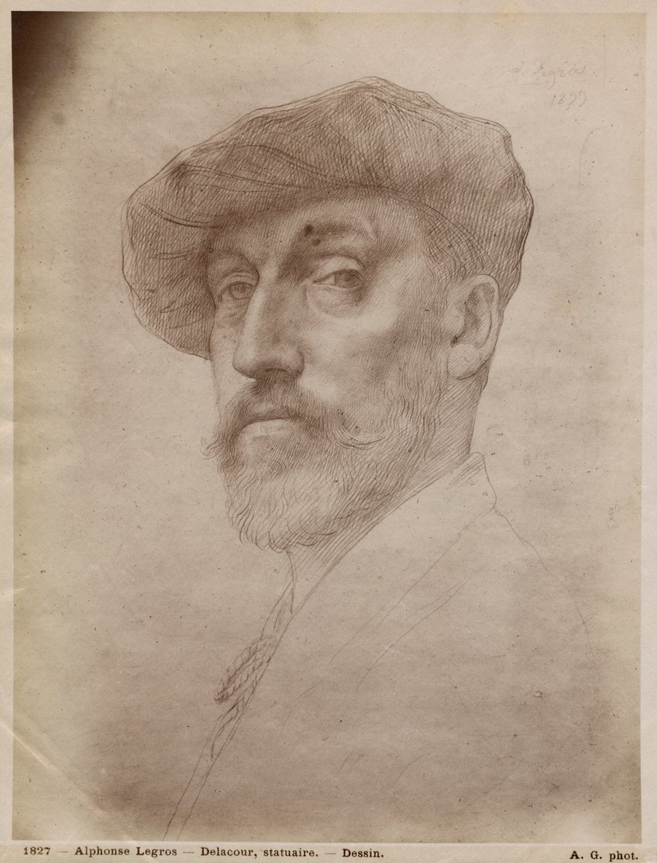 Clovis Delacoux, szobrász, 1899 (ezüstpont a kartonon) alkotó: Alphonse Legros
