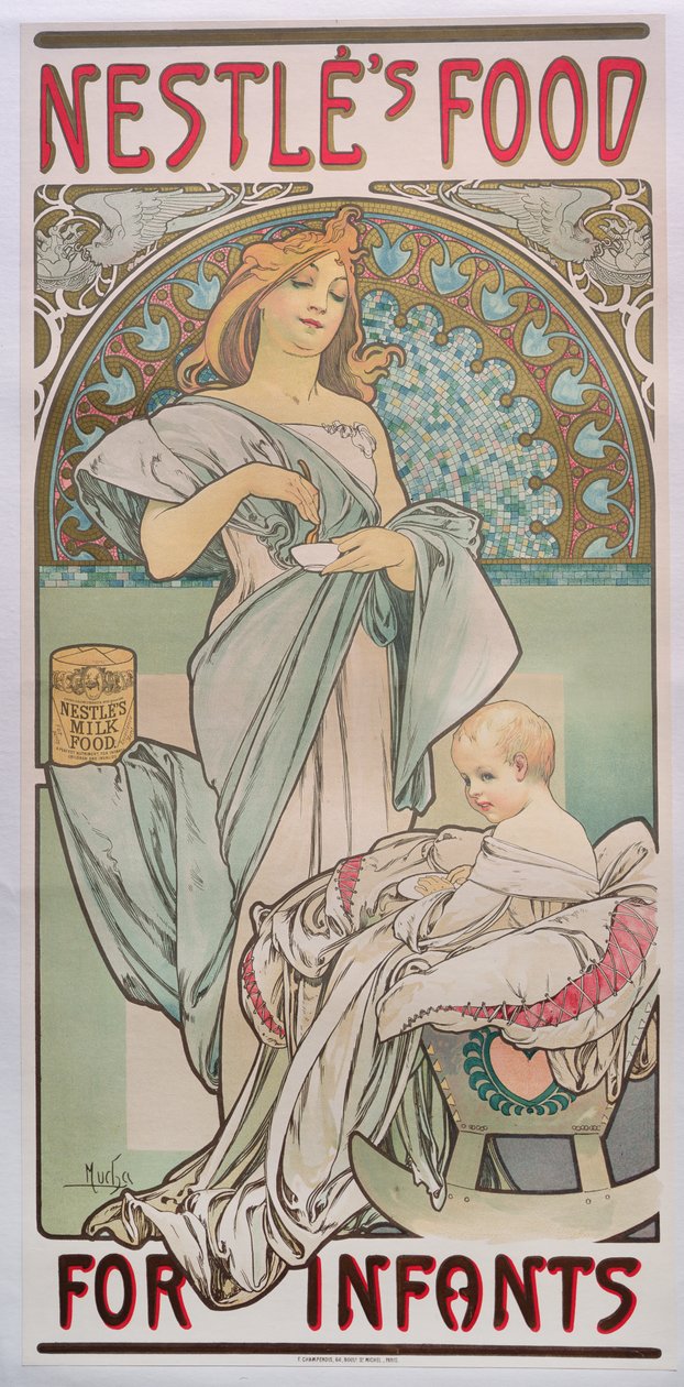 Nestles élelmiszer csecsemőknek, 1897 alkotó: Alphonse Mucha