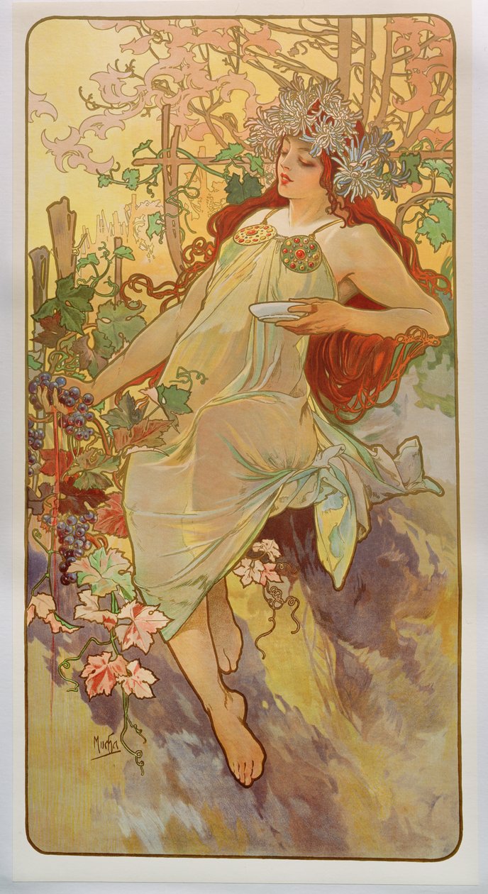 Az évszakok: 1896. ősz alkotó: Alphonse Mucha