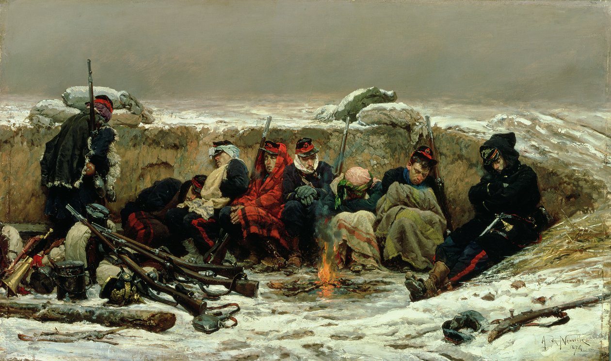 A lövészárkokban, 1874 alkotó: Alphonse Marie de Neuville
