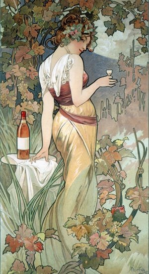 Konyak plakát alkotó: Alphonse Mucha