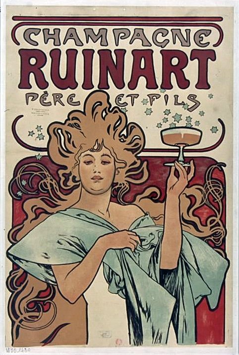 Pezsgő Ruinart alkotó: Alphonse Mucha