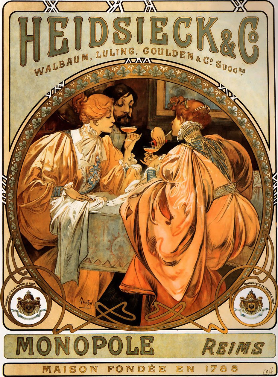 Heidsieck & Co. alkotó: Alphonse Mucha