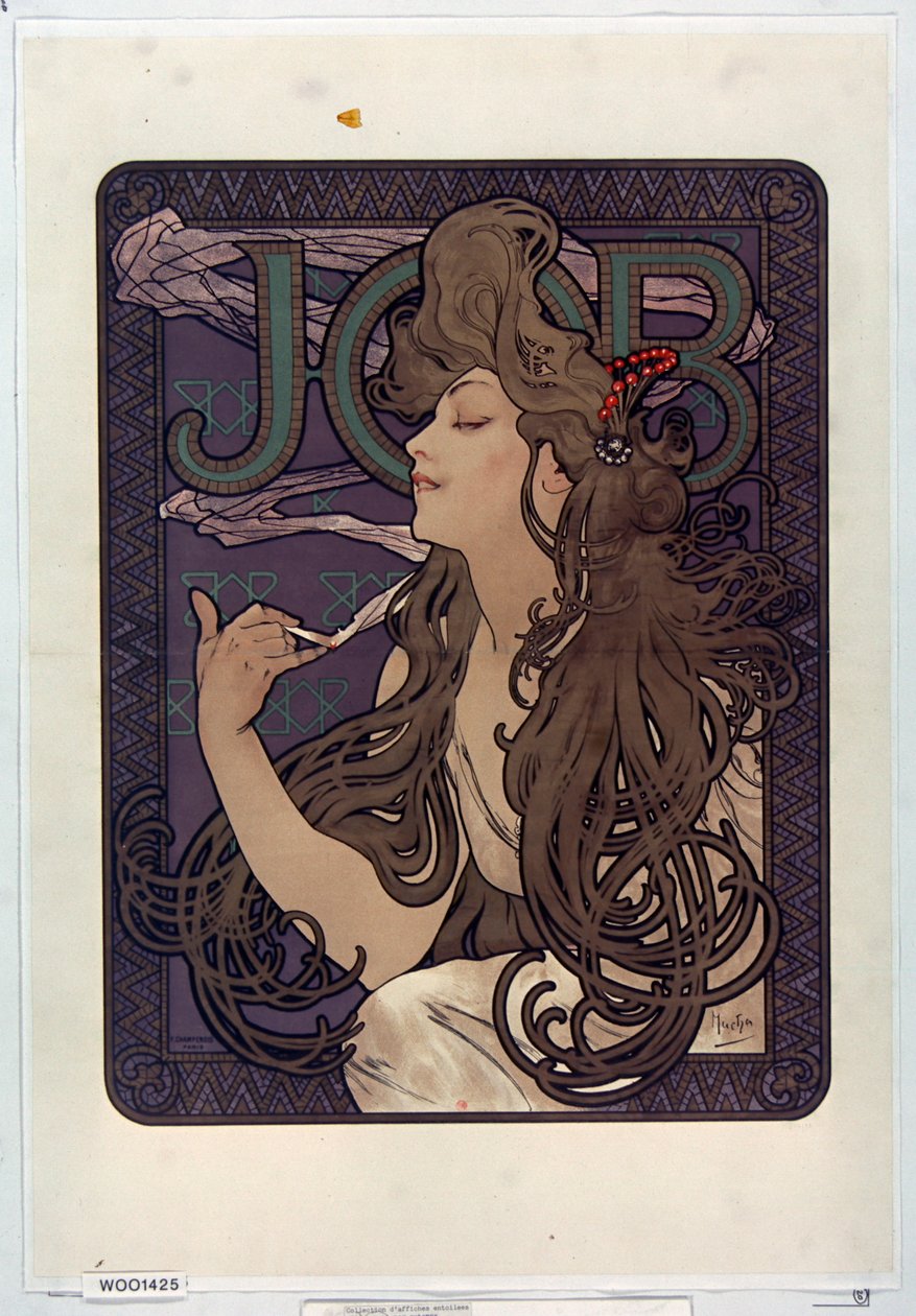 Állás cigarettahirdetés alkotó: Alphonse Mucha