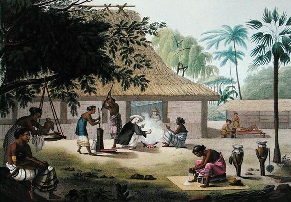 Háztartási tevékenységek, Coupang, Timor, a „Voyage Autour du Monde sur les Corvettes de L