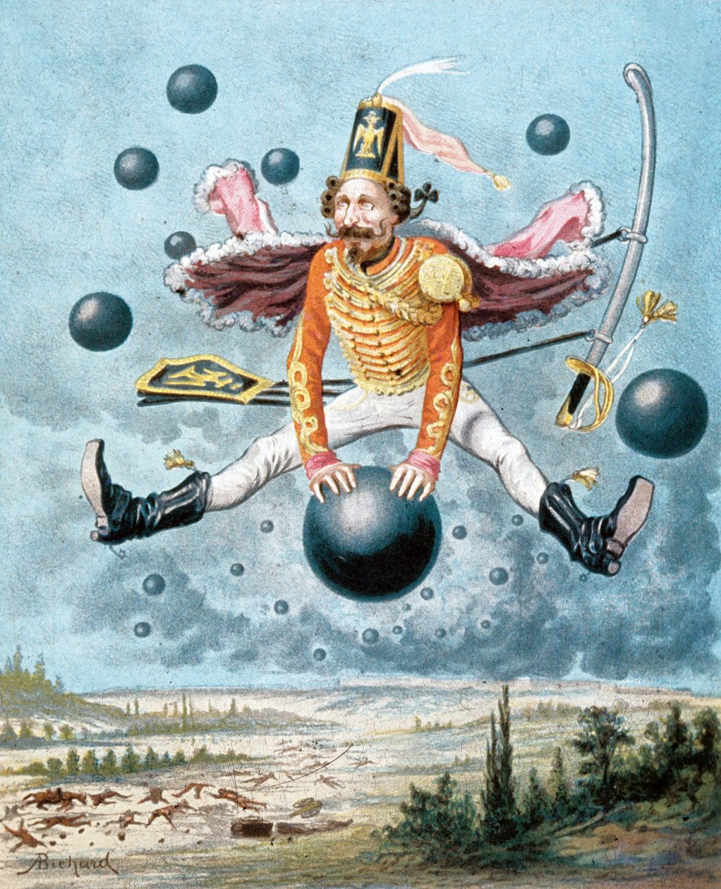 Münchausen báró meglepő kalandjai, Alphonse Adolphe Bichard illusztrációja (1879) alkotó: Alphonse Adolphe Bichard