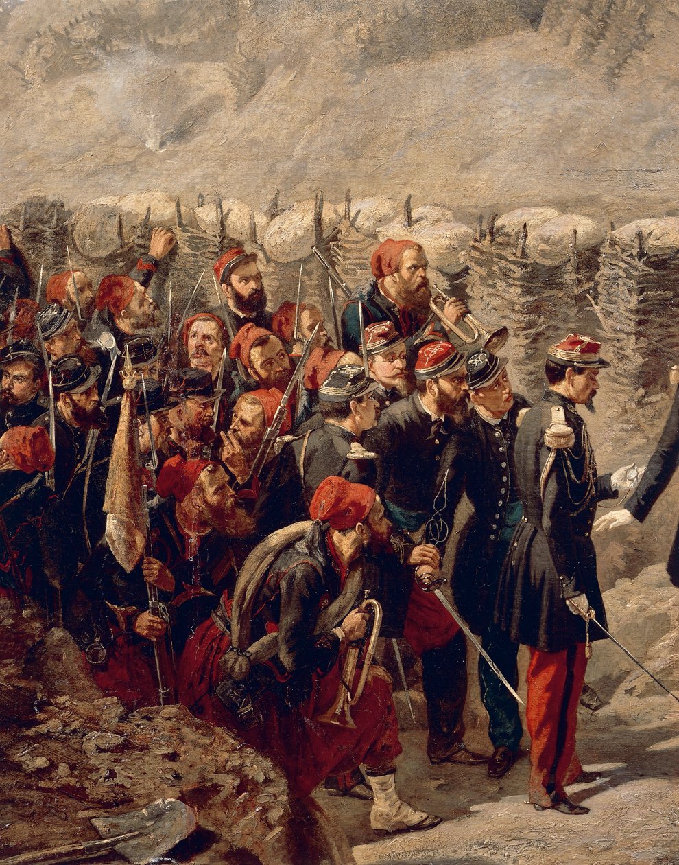 Patrice MacMahon marsall Zouaves-szel Malakoffban alkotó: Alphonse Antoine Aillaud