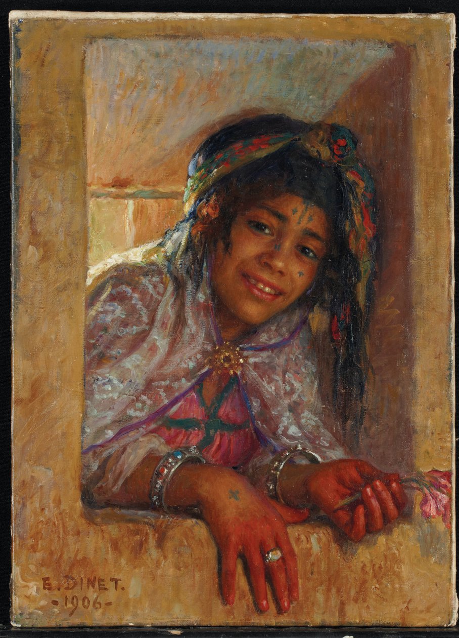 Lány az ablakban alkotó: Alphonse Etienne Dinet