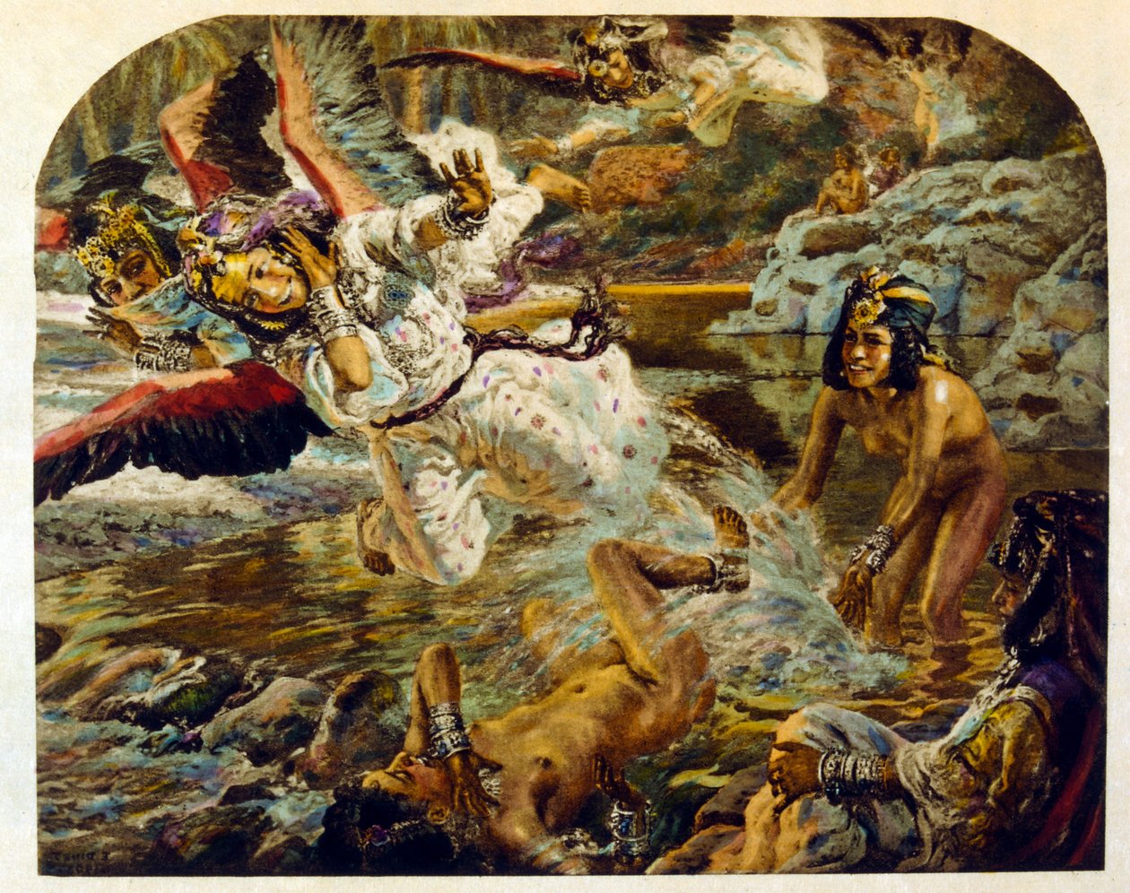 Illusztráció: Dinet az arab élet „Mirages” című darabjából. 1906. Mirages, Scénes De La Vie Arab című filmet Etienne Dinet illusztrálta Silman Ben Ibrahim Bamer kommentárjával. Nasreddine Dinet Alphonse-Étienne Dinet néven született; (1861-1929) francia ke alkotó: Alphonse Etienne Dinet