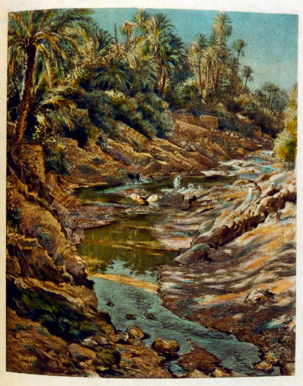 Illusztráció: Dinet az arab élet „Mirages” című darabjából. 1906. Mirages, Scénes De La Vie Arab című filmet Etienne Dinet illusztrálta Silman Ben Ibrahim Bamer kommentárjával. Nasreddine Dinet Alphonse-Étienne Dinet néven született; (1861-1929) francia ke alkotó: Alphonse Etienne Dinet