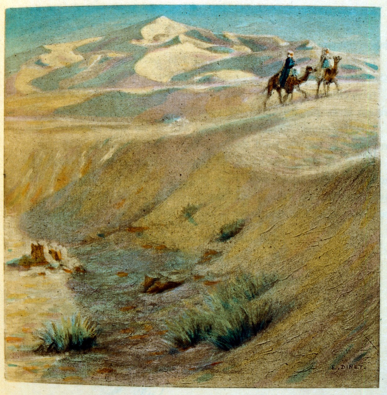 Illusztráció: Dinet az arab élet „Mirages” című darabjából. 1906. Mirages, Scénes De La Vie Arab című filmet Etienne Dinet illusztrálta Silman Ben Ibrahim Bamer kommentárjával. Nasreddine Dinet Alphonse-Étienne Dinet néven született; (1861-1929) francia ke alkotó: Alphonse Etienne Dinet