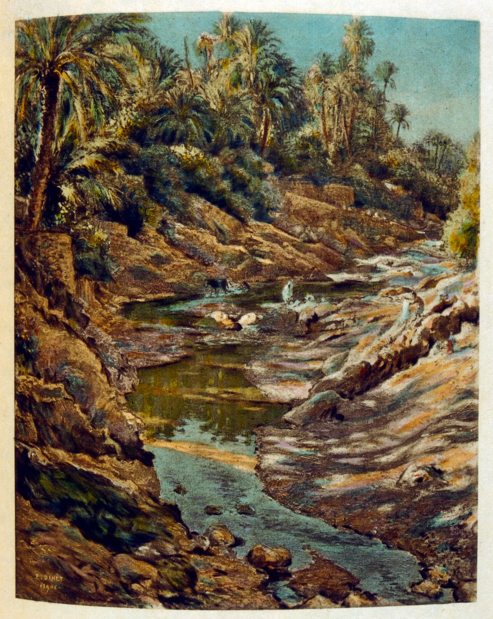 Illusztráció: Dinet az arab élet „Mirages” című darabjából. 1906. Mirages, Scénes De La Vie Arab című filmet Etienne Dinet illusztrálta Silman Ben Ibrahim Bamer kommentárjával. Nasreddine Dinet Alphonse-Étienne Dinet néven született; (1861-1929) francia ke alkotó: Alphonse Etienne Dinet