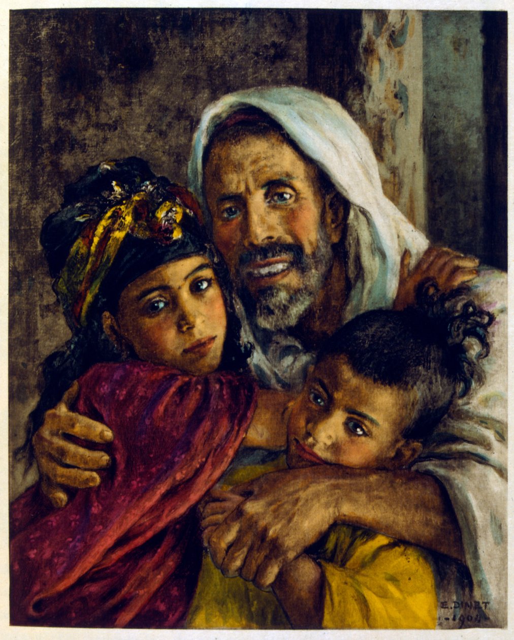 Illusztráció: Dinet az arab élet „Mirages” című darabjából. 1906. Mirages, Scénes De La Vie Arab című filmet Etienne Dinet illusztrálta Silman Ben Ibrahim Bamer kommentárjával. Nasreddine Dinet Alphonse-Étienne Dinet néven született; (1861-1929) francia ke alkotó: Alphonse Etienne Dinet