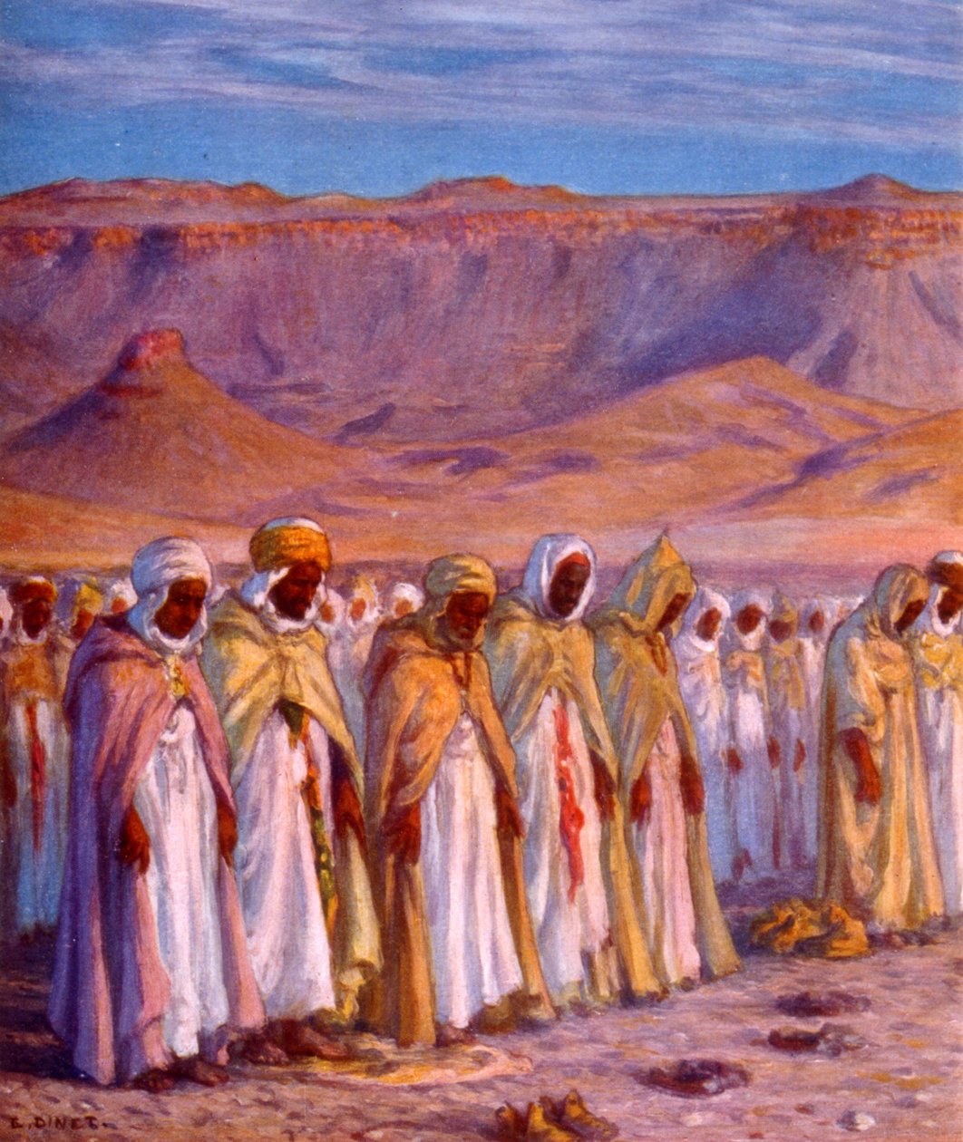 Illusztráció muszlim arab zarándokokat ábrázoló úton Mekkába. szerző: Nasreddine Dinet (Alphonse-Étienne Dinet). 1861 1929 alkotó: Alphonse Etienne Dinet