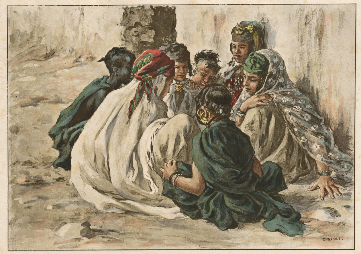 Lányjátékok Laghouatban, 1899. alkotó: Alphonse Etienne Dinet