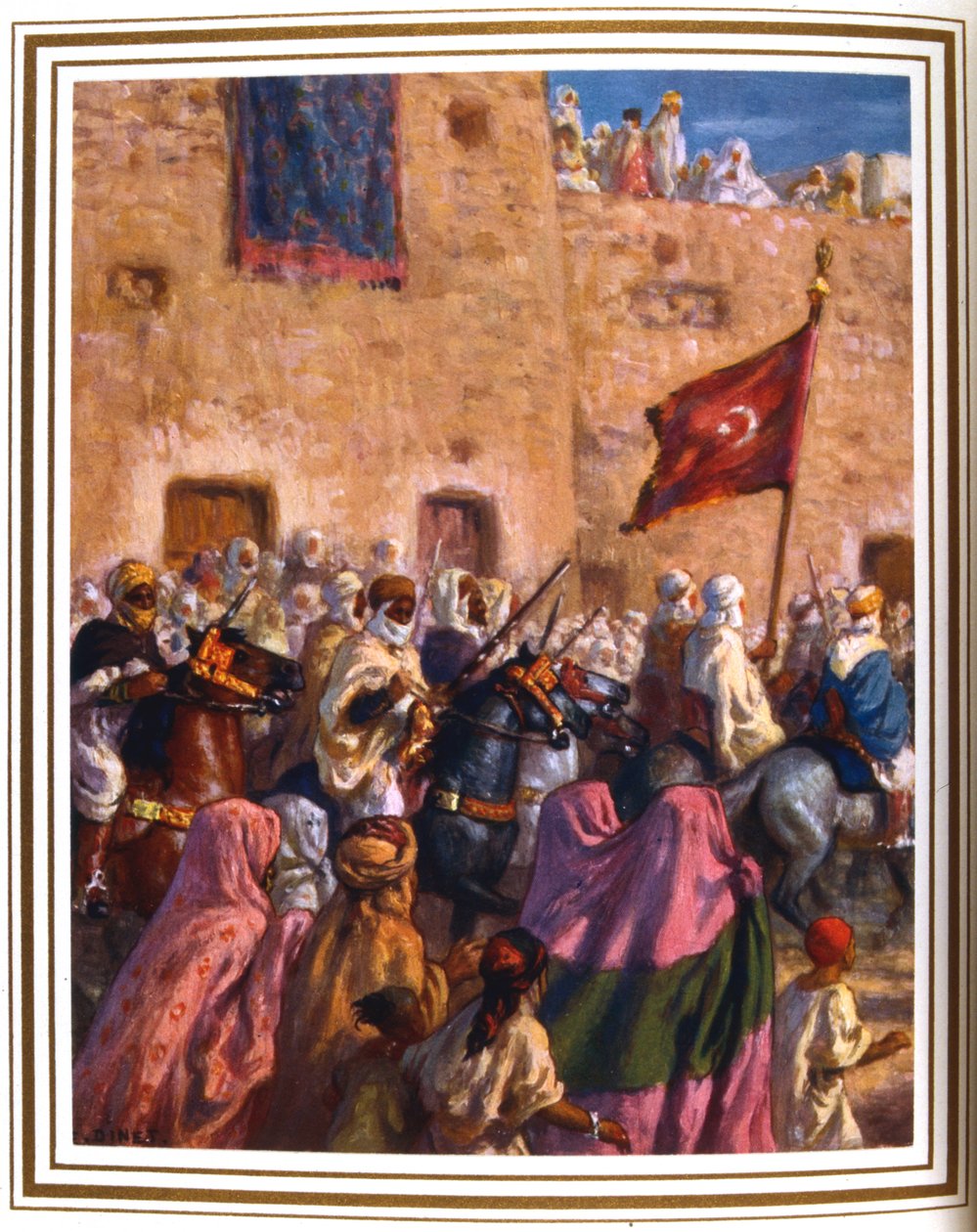 Le depart pour El Djihad ou la Guerre Sainte Departure for the Jihad or Holy War, 1918 alkotó: Alphonse Etienne Dinet
