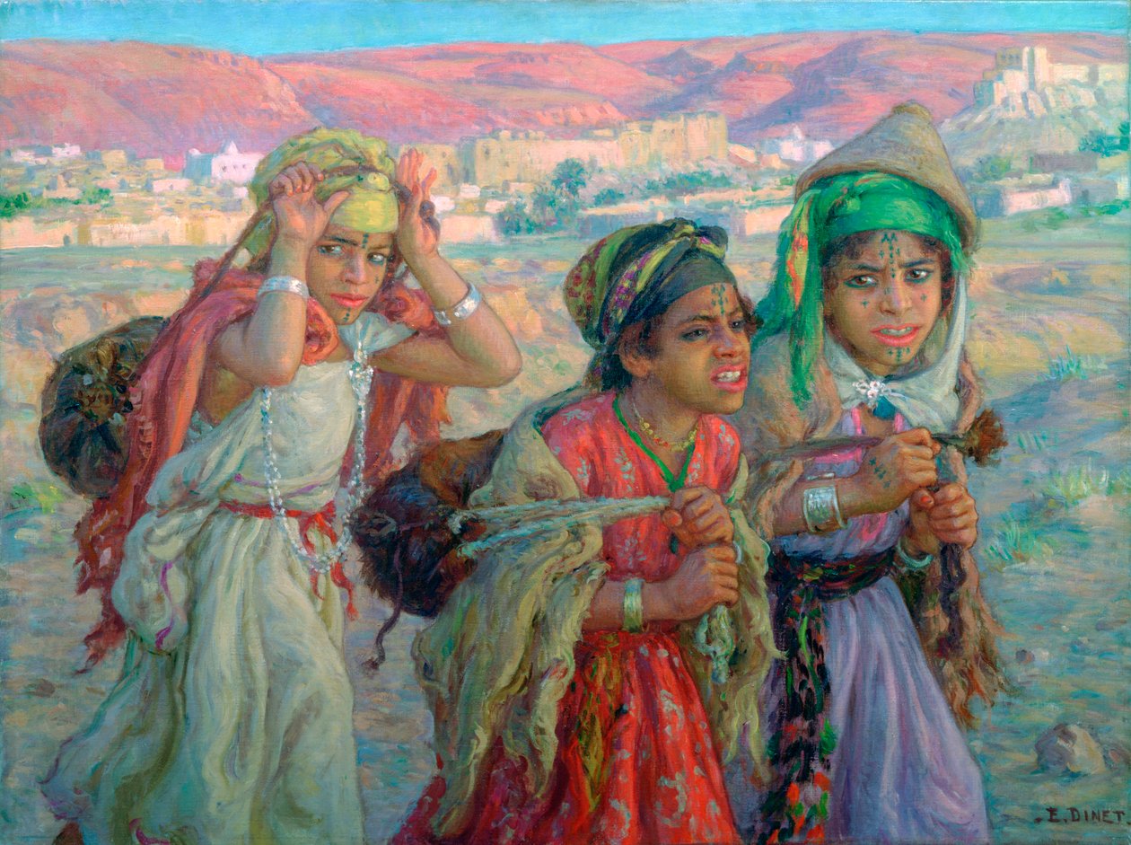 Fiatal lányok vizet hordozó, c1881-1926 alkotó: Alphonse Etienne Dinet
