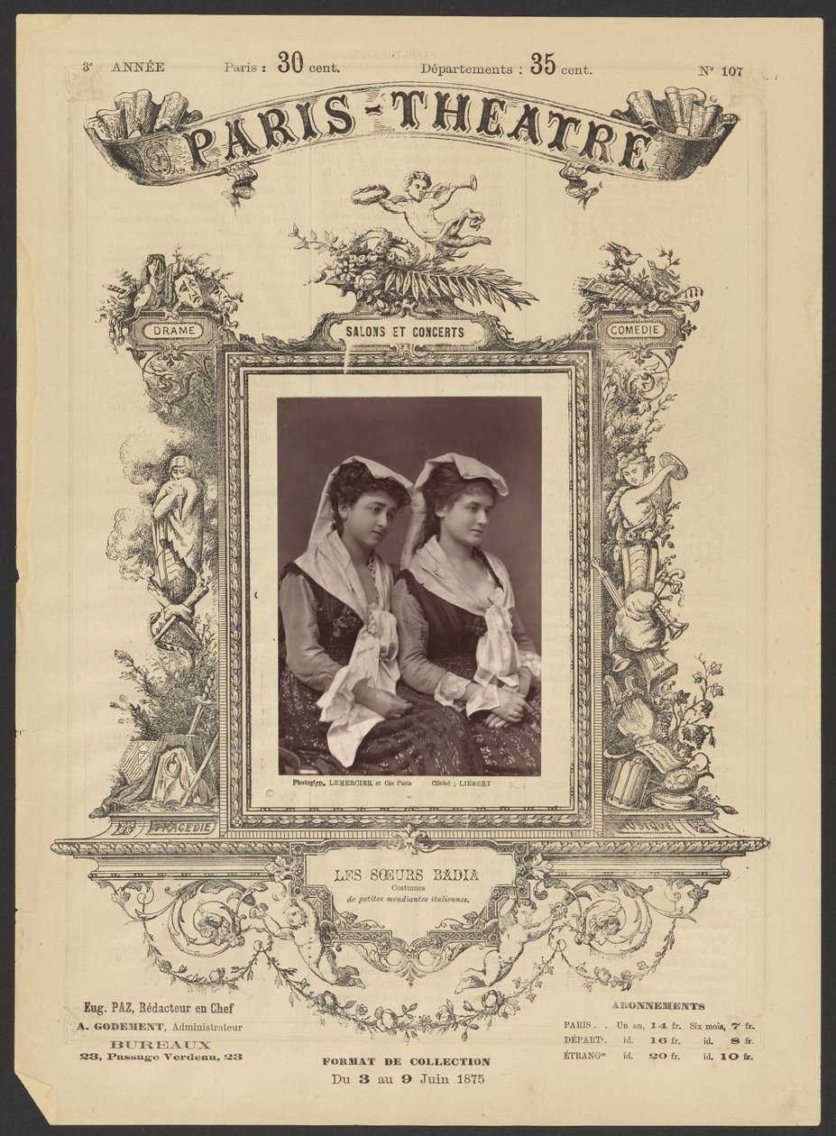 Párizsi színház: Les Soeurs Badia alkotó: Alphonse J. Liébert