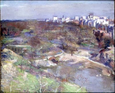 Central Park, New York (olaj, vászon) alkotó: Alphonse Jongers