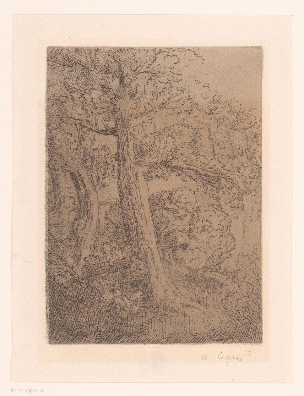 Két fa alkotó: Alphonse Legros (signed by artist)