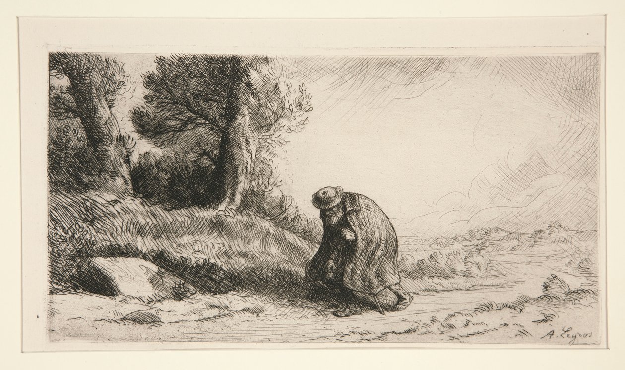 Egy vagabond halad egy sávon alkotó: Alphonse Legros