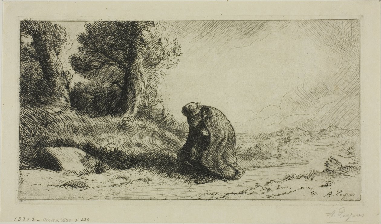 Egy vagabond sétál egy sávon alkotó: Alphonse Legros