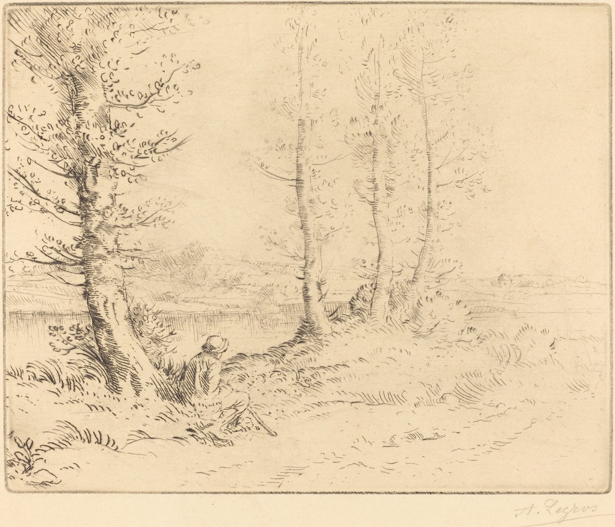 A Le long de la rive folyó mentén. alkotó: Alphonse Legros