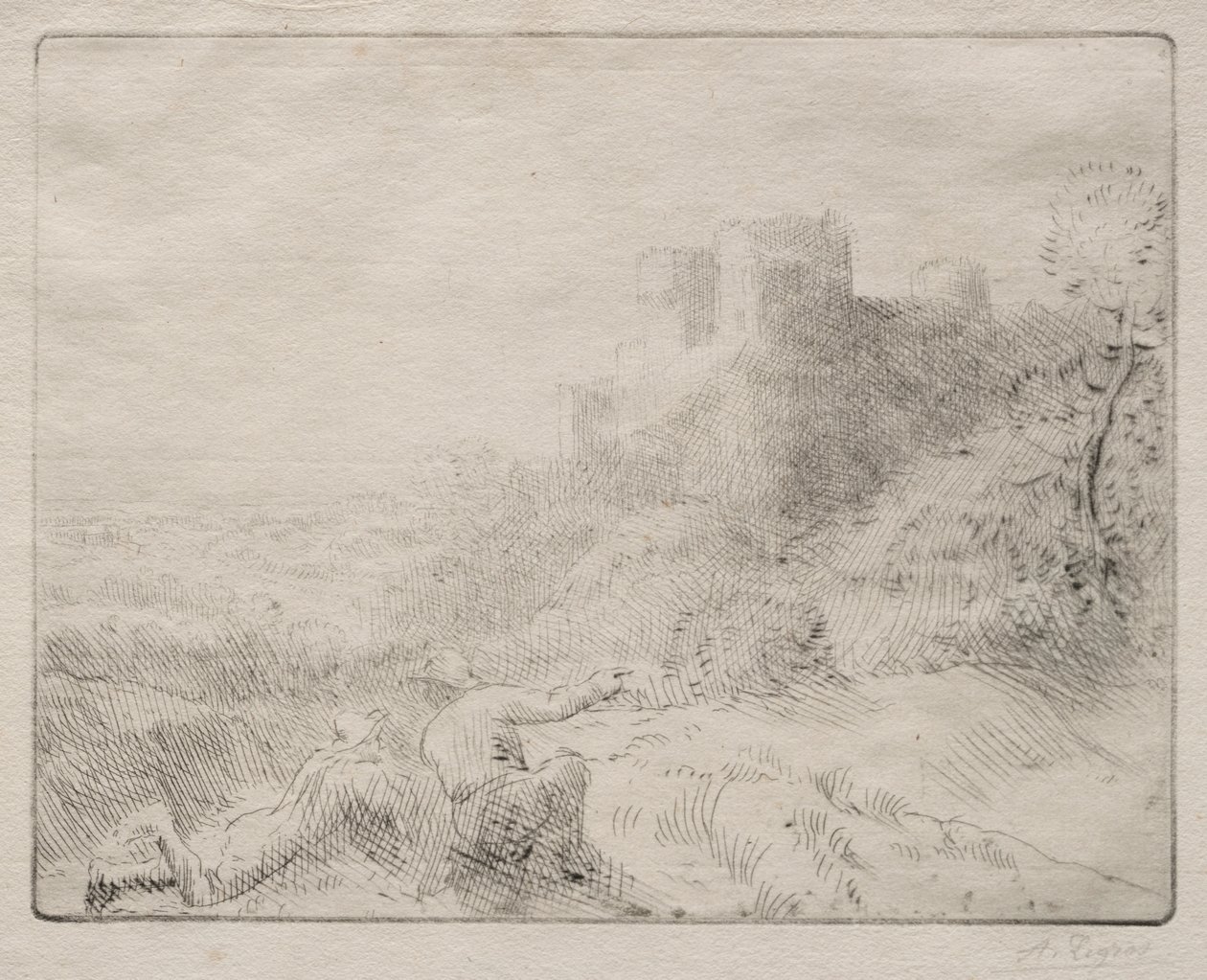 Egy régi kastély. alkotó: Alphonse Legros