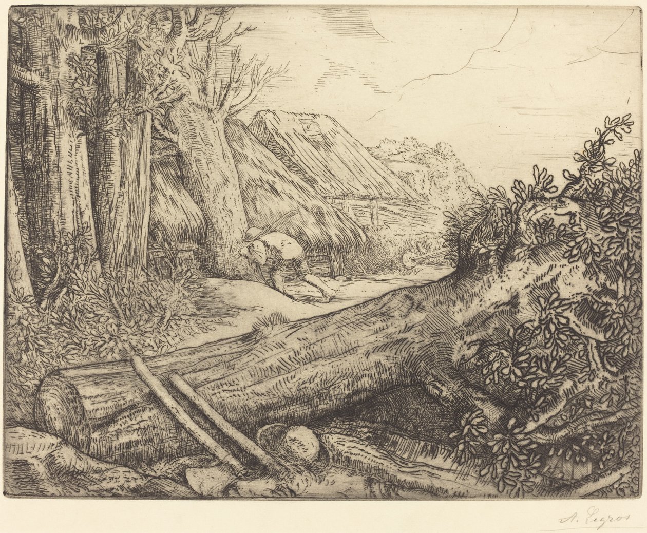 A favágók otthonában (Chez les bucherons) alkotó: Alphonse Legros